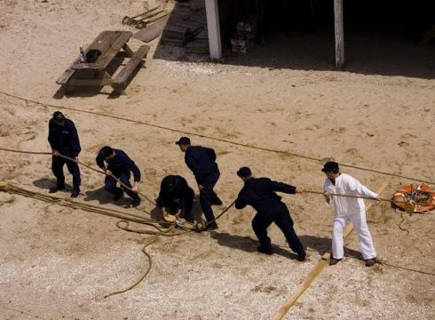Breeches Buoy Rescue Drill Reenactment